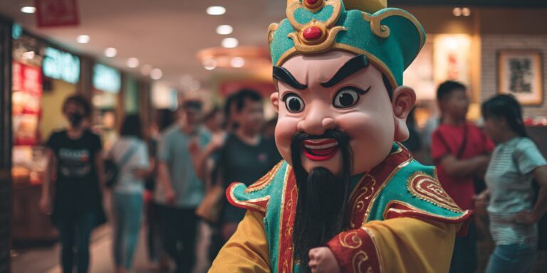 God of Fortune Mascot for Mooncake Festival Events in Singapore – Enhance Your Celebration with Lion Dance & Drum Performances
