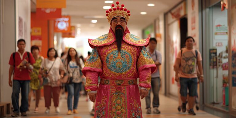 God of Fortune Mascot for Shopping Malls Singapore – Elevate Your CNY Event with Wolf Events