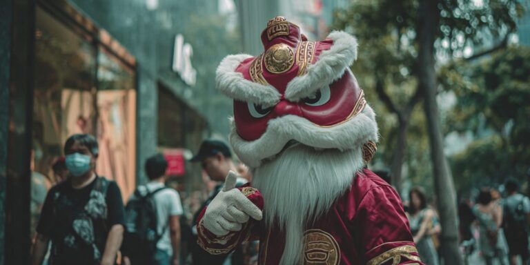 God of Fortune Mascot with Mask Changing Show Singapore – Elevate Your Event with Wolf Events